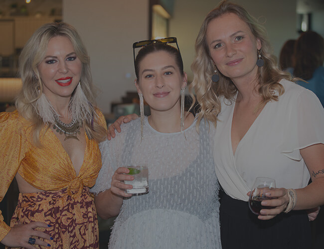 Three women at event
