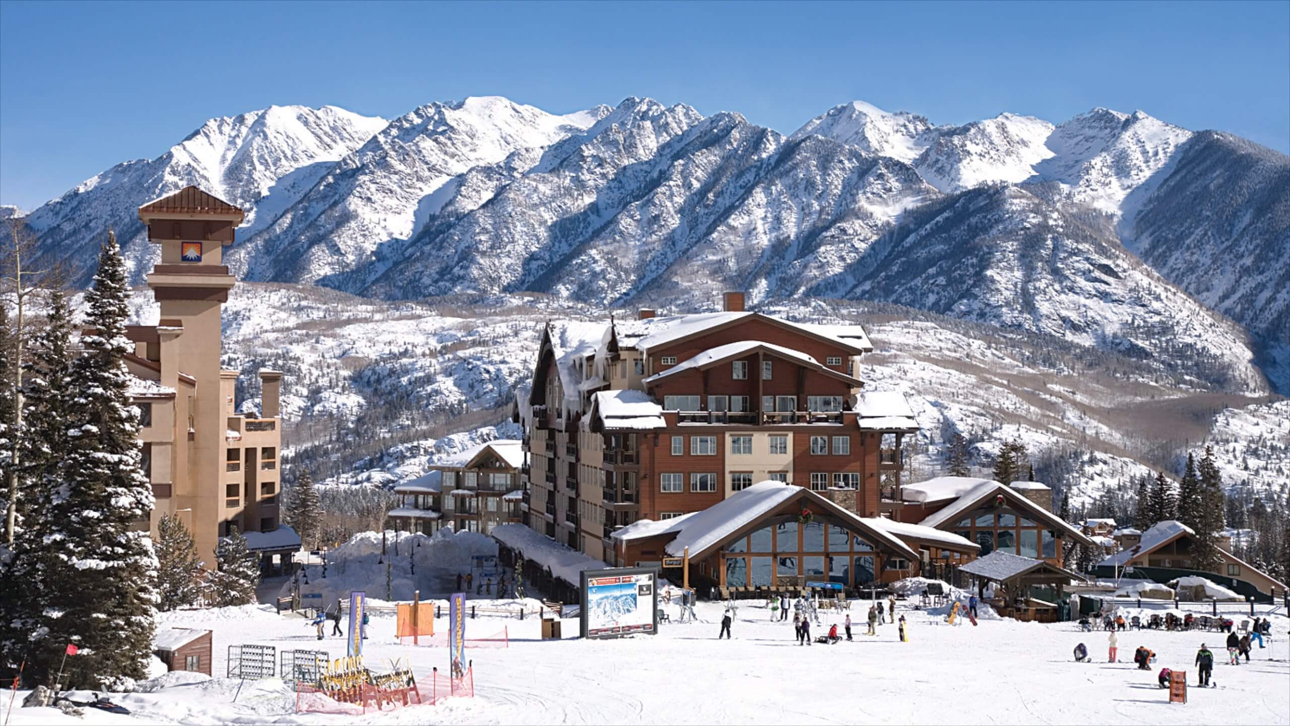 Ski resort with mountains in background